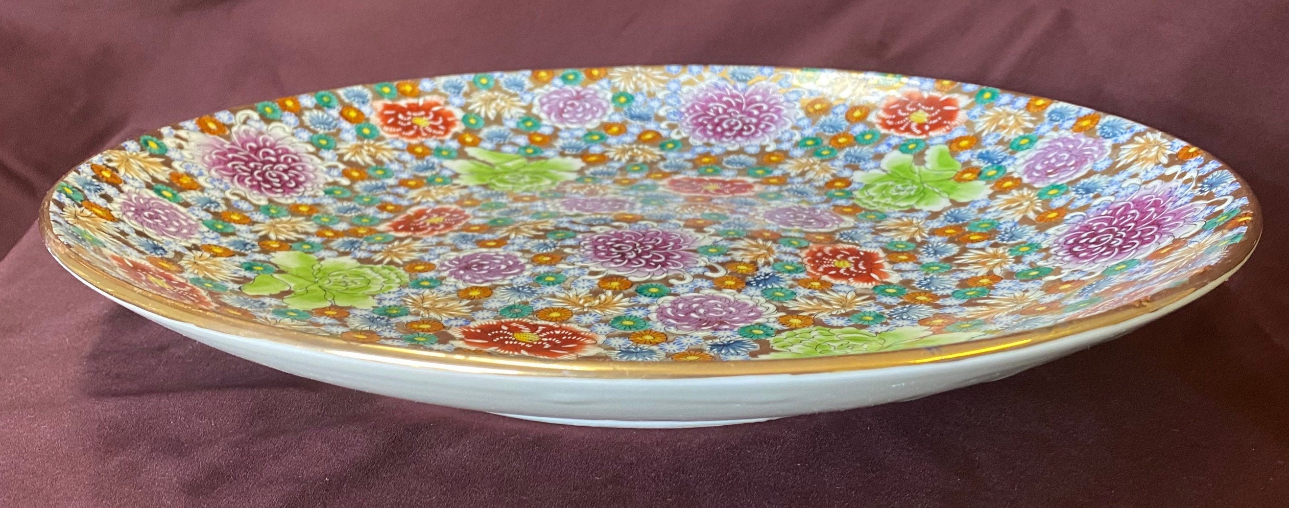 Genuine Kutani Porcelain Charger Large Platter Japan Etsy