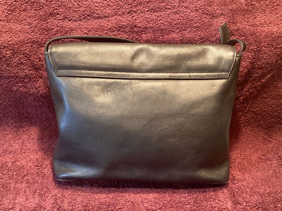 Vintage Paloma Picasso Black Leather Handbag, Lea… - image 3