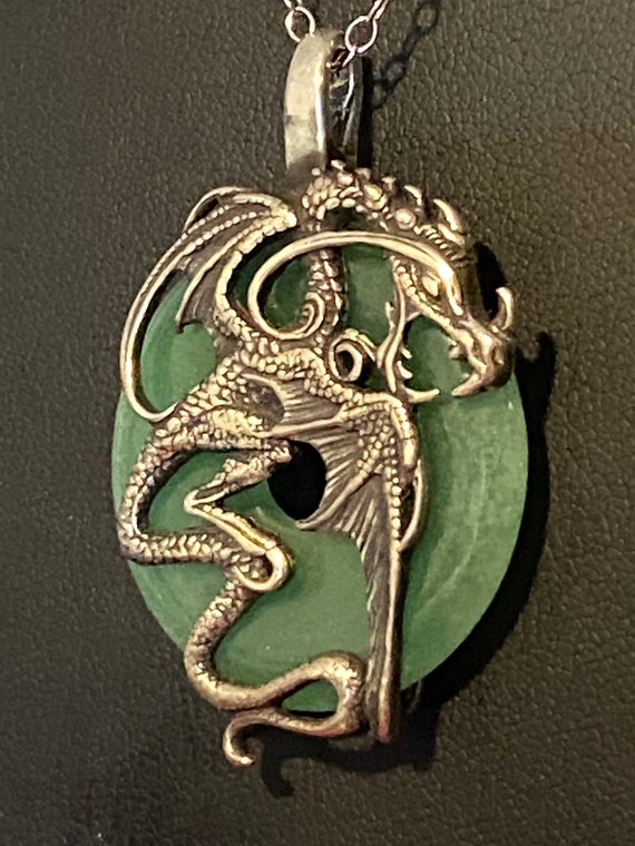 Vintage Extraordinary Chinese Dragon Pendant with… - image 7