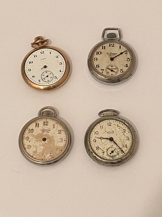 Vintage Lot of 4 Pocket Watches, Nonworking, FOR P