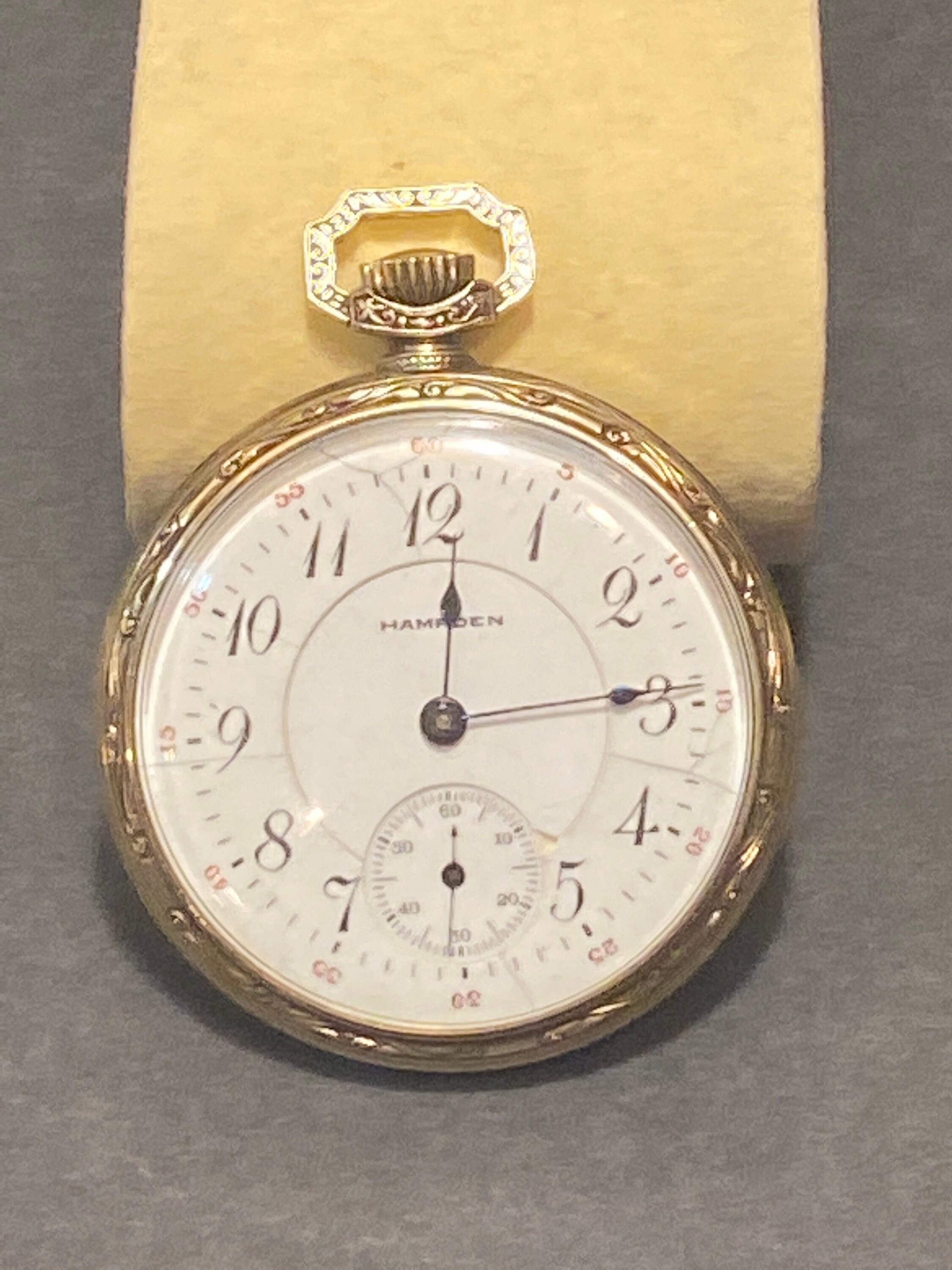 Very RARE VTG Gold Tone Watch Hampden  American Federation of Govermnt Employees Antique Dueber Hampden pocket watch | Proxibid main image 2