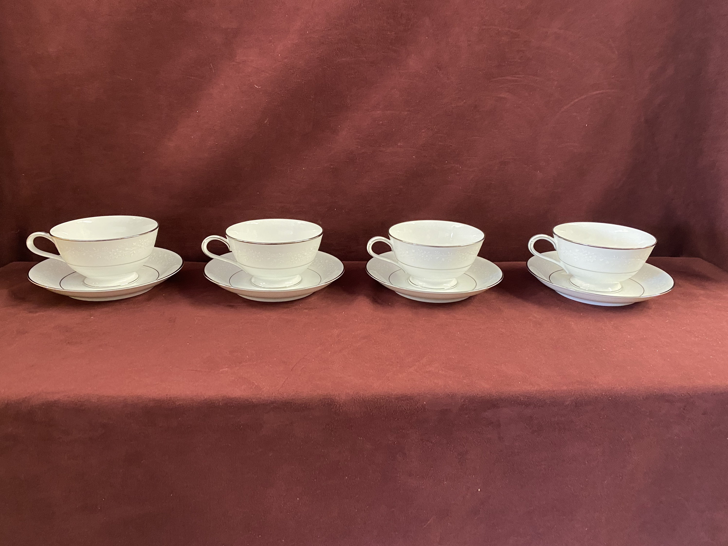 Vintage Set of 4 Noritake Japan Buckingham Coffee or Tea Vintage Set of 4 Noritake Japan Buckingham Coffee or Tea