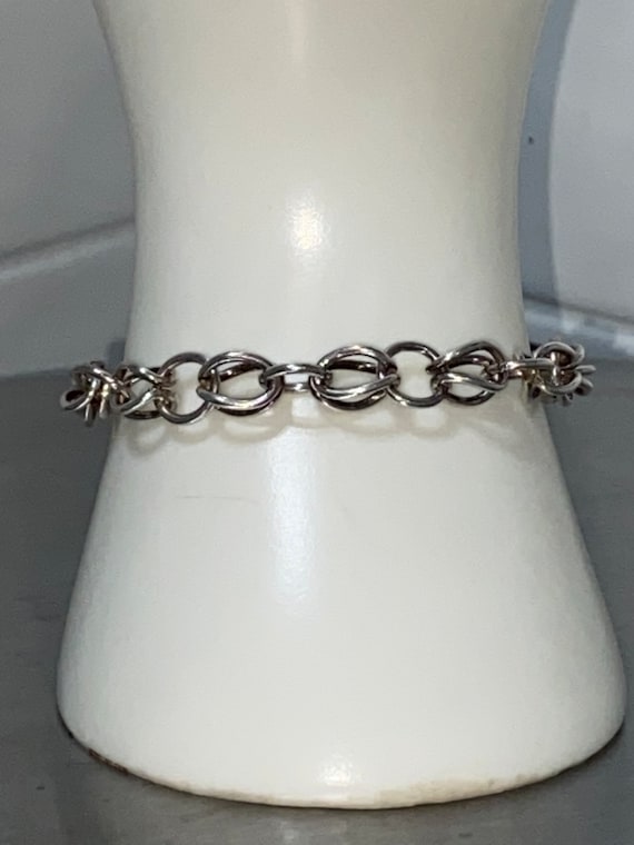 Vintage Estate Sterling Silver Chain Link Bracele… - image 1