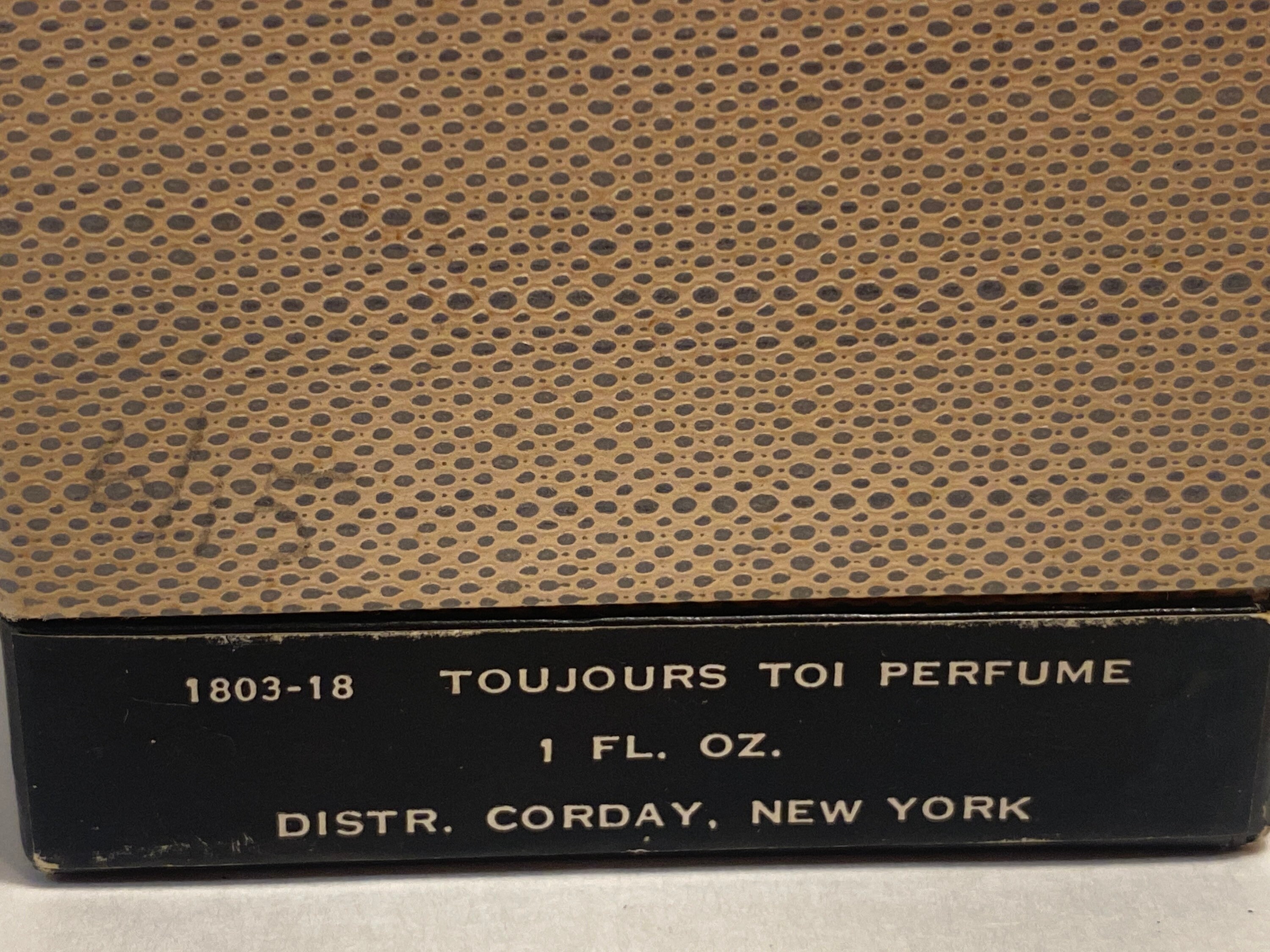 Vintage Very Old EMPTY Bottle of Paris Perfume Toujours Toi 