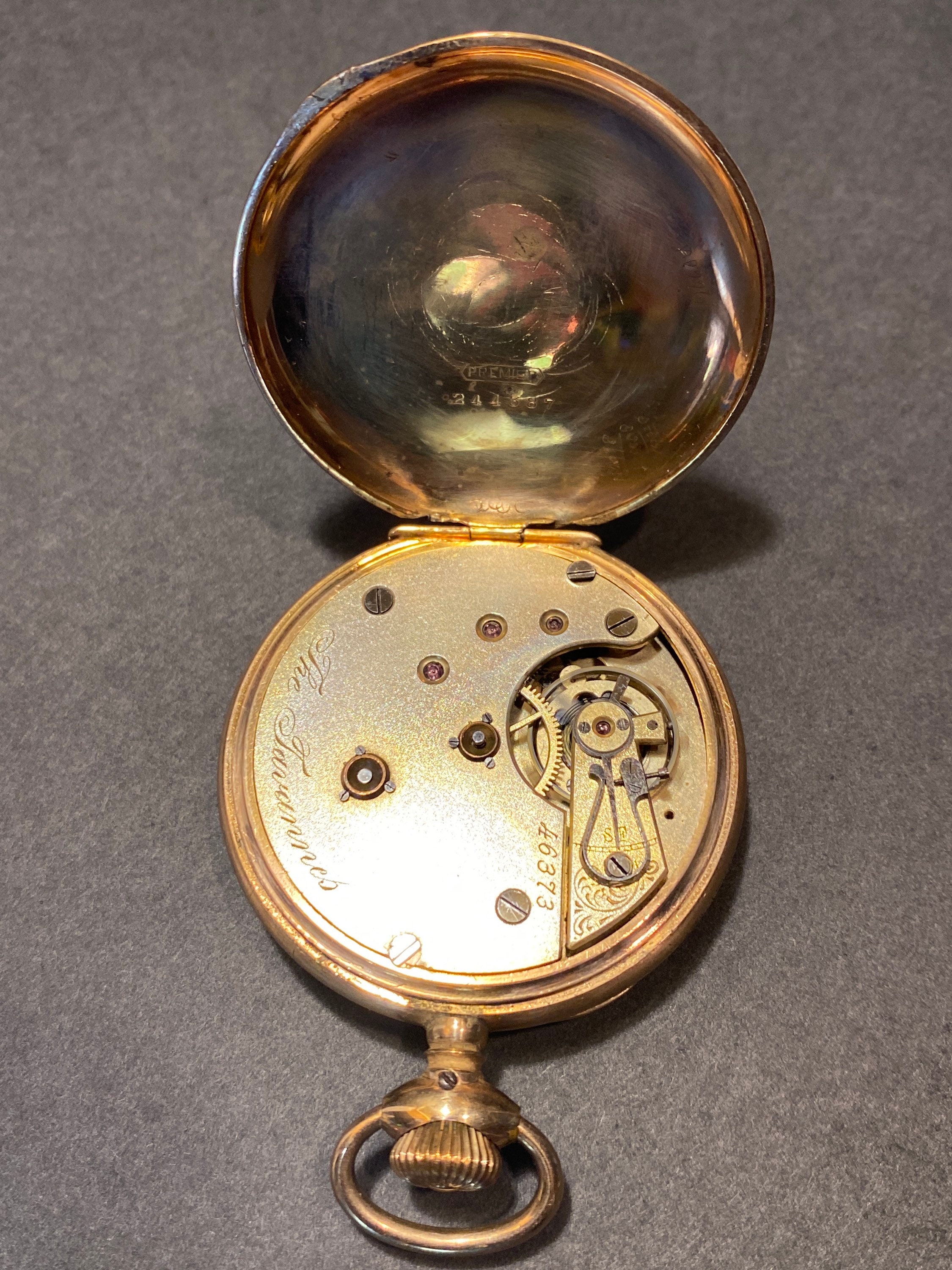 Vintage Tavannes Open Face Pocket Watch, Works Great, 46373 Vintage Tavannes Open Face Pocket Watch, Works Great, 46373