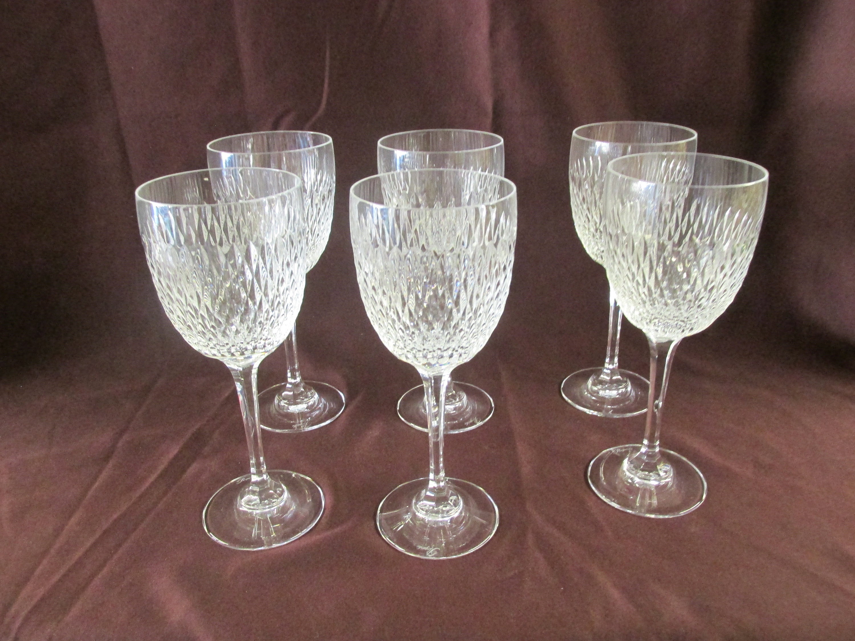 Vintage Wine Glasses / Queen by Rogaska / Crystal Elegant Glassware /  Vintage Glassware / Blown Glass / Etched Cut Wine Goblets / Drinkware 