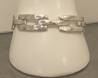 GUCCI - Stunning Ladies Gucci Sterling Silver Chain Link Panel Style Bracelet, Marked Gucci, Sterling 925, Made in Italy, 49.7g, 7-1/2" long