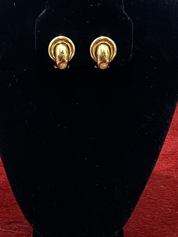 Vintage Christian Dior Gold Tone Clip On Earrings,