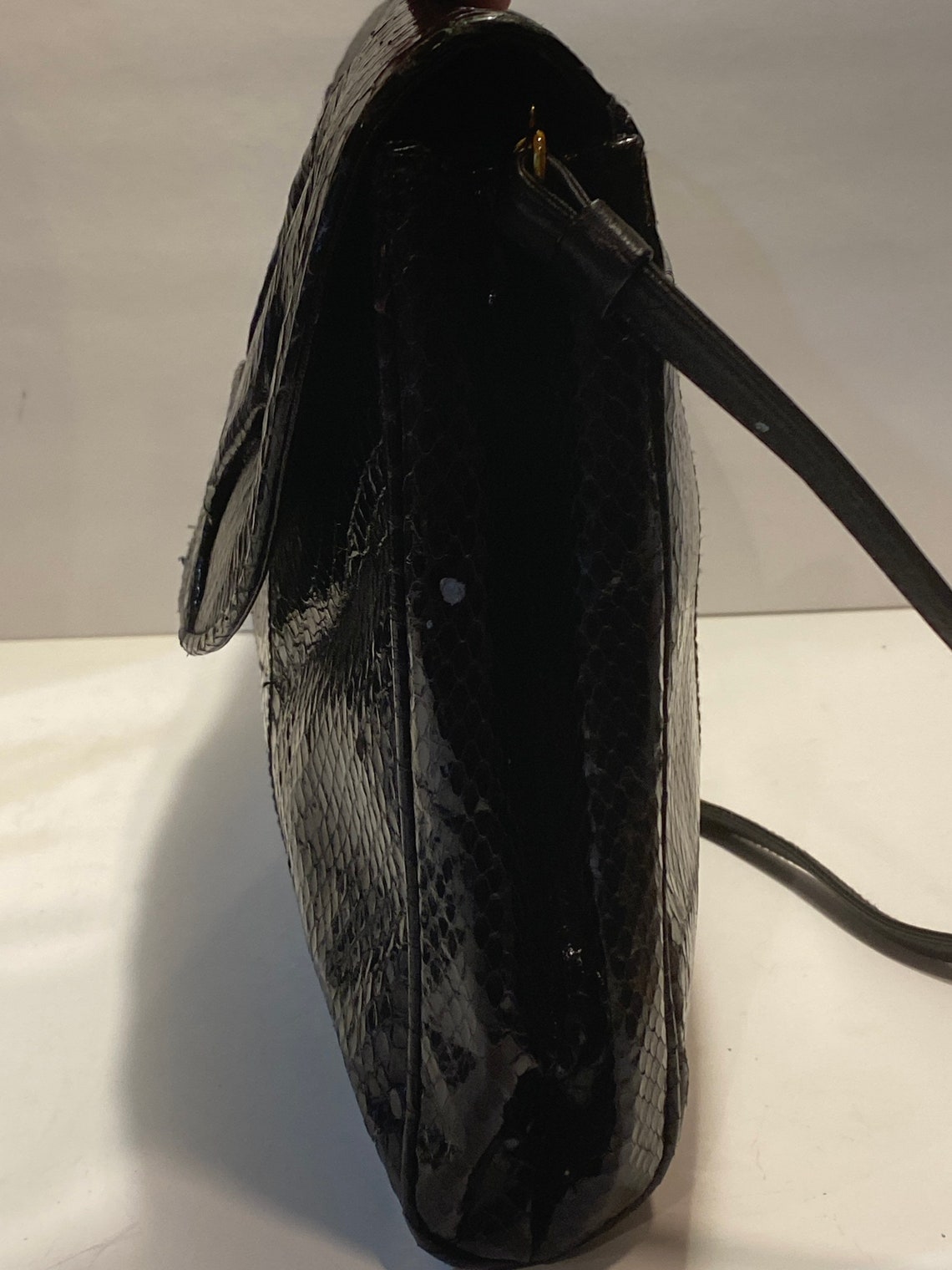 Vintage Pantera Black Snakeskin Type Clutch Crossbody Bag | Etsy