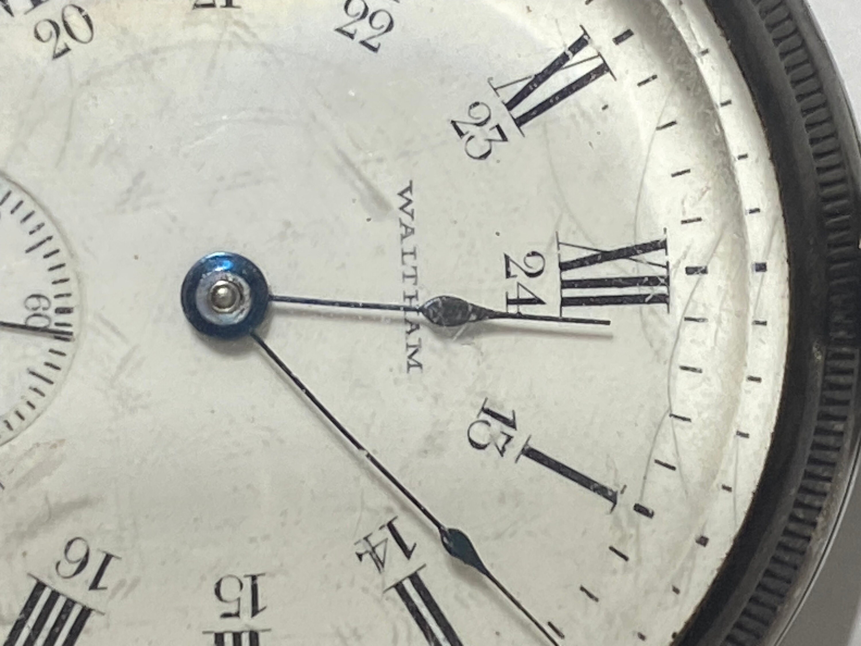 Antique 1906 Waltham Sterling Silver Pocket Watch, Grade No 825 