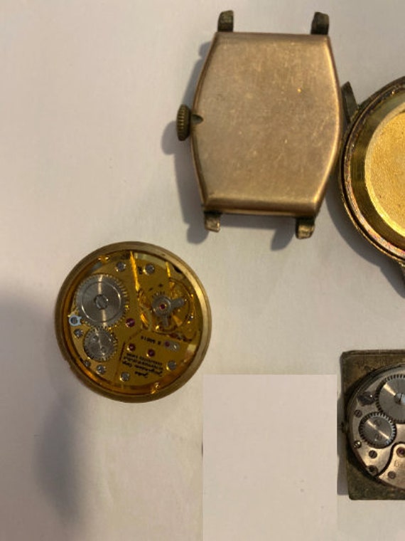 Vintage Lot of 4 Wrist Watch Movement Parts, wris… - image 7