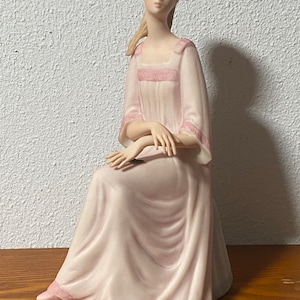 Vintage Laszlo Ispanky Porcelain Figurine: Girl in Pink Dress