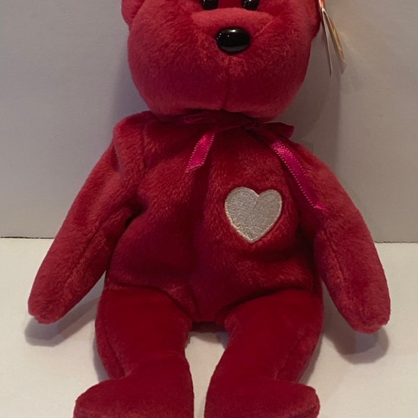 Vintage RARE Ty Beanie Baby Valentina With Many Errors, Tag, Date 98/99, Spelling, punctuation, etc., Great Shape