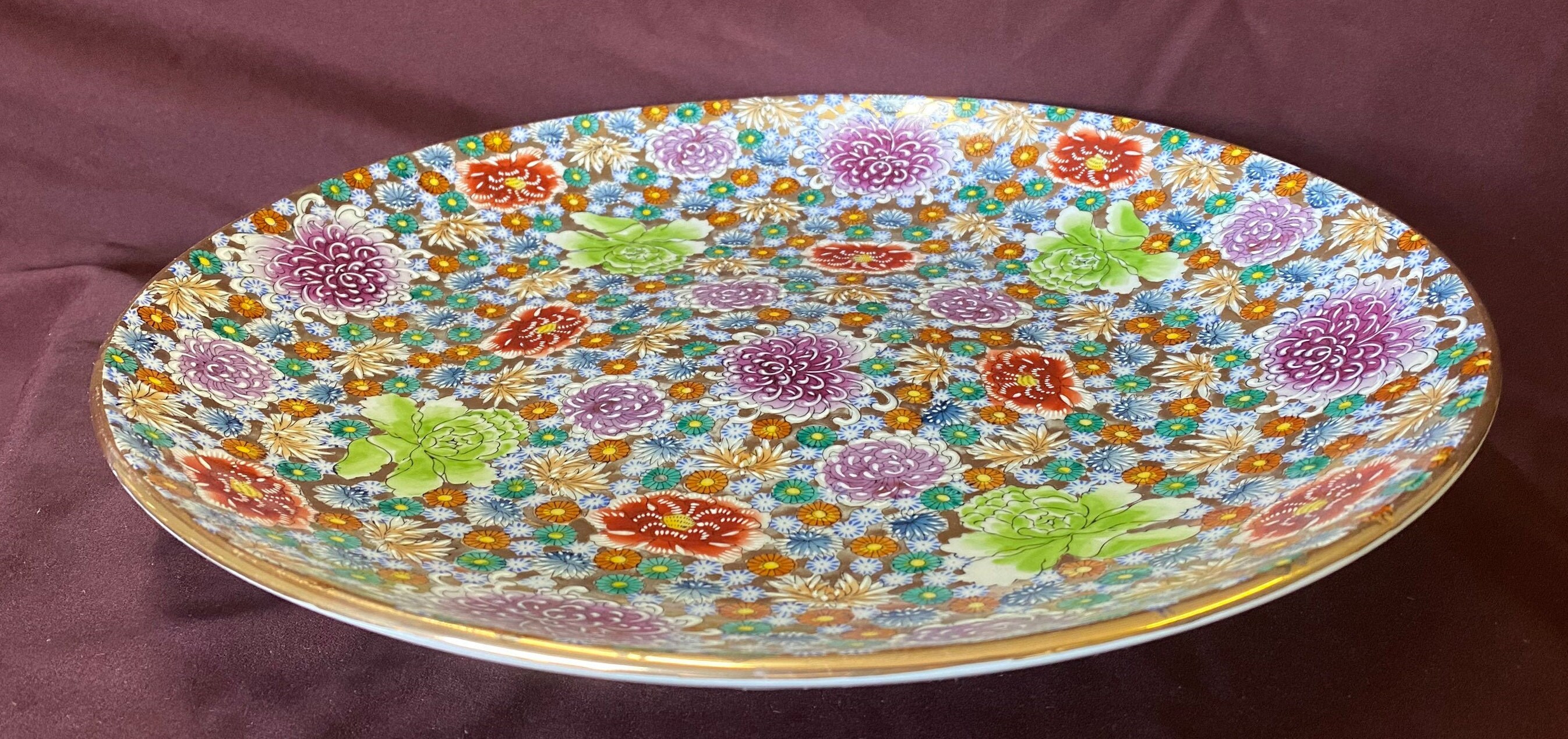 Genuine Kutani Porcelain Charger Large Platter Japan Etsy