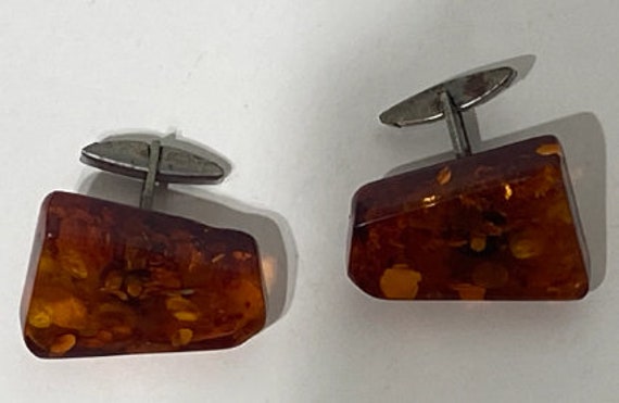 Gorgeous Antique Estate Baltic Amber Cufflinks Ma… - image 2