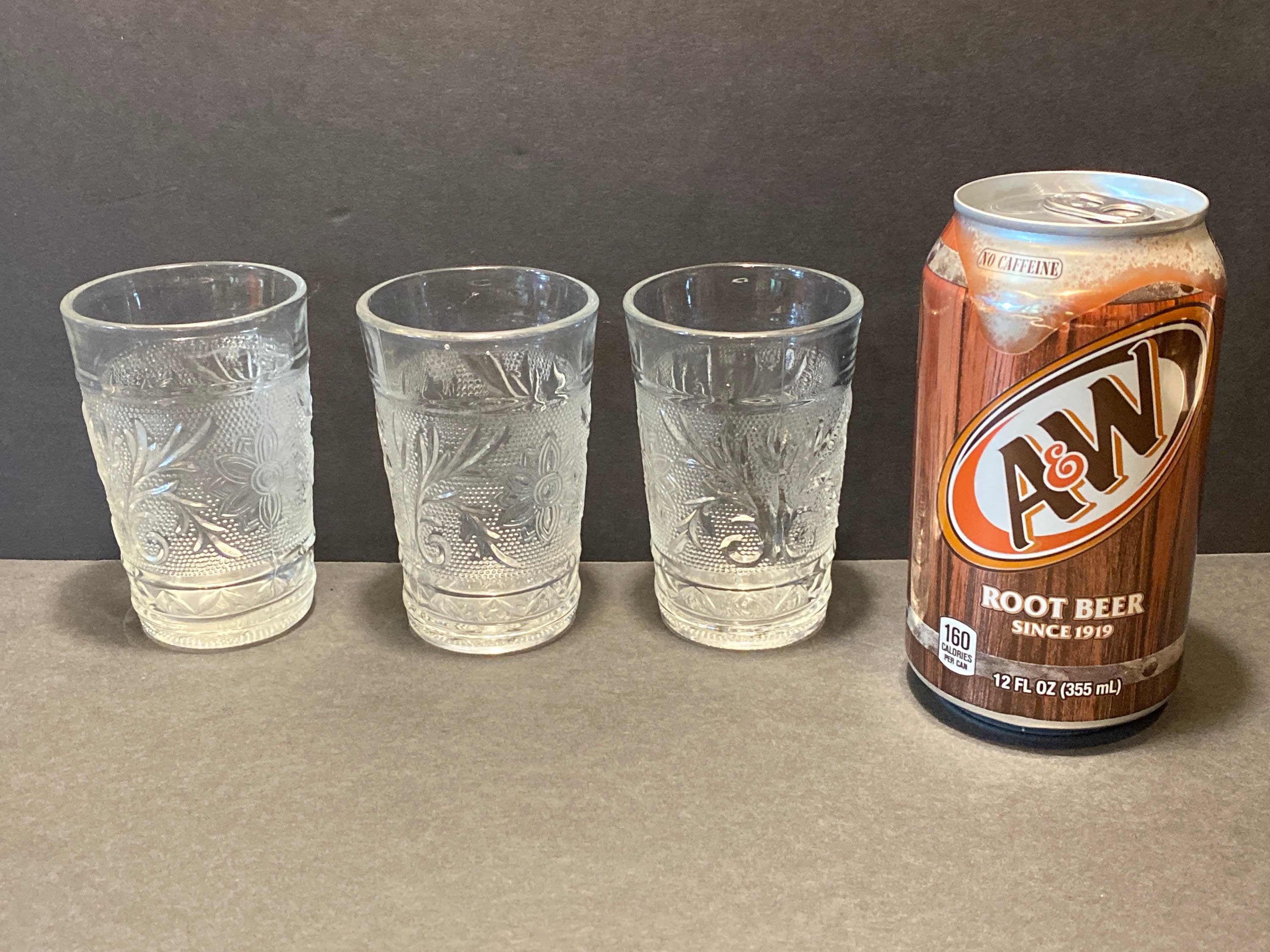 Vintage Set of 3 Anchor Hocking Clear Juice Glasses Punch Etsy