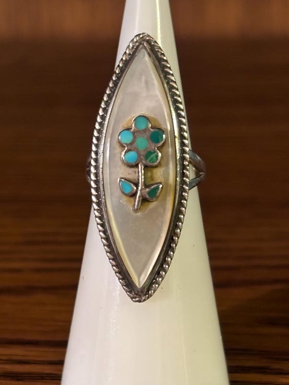 オジュール プレナイト&ペトロトルマリン　flower carving ring オジュール プレナイト&ペトロトルマリン flower carving ring 7