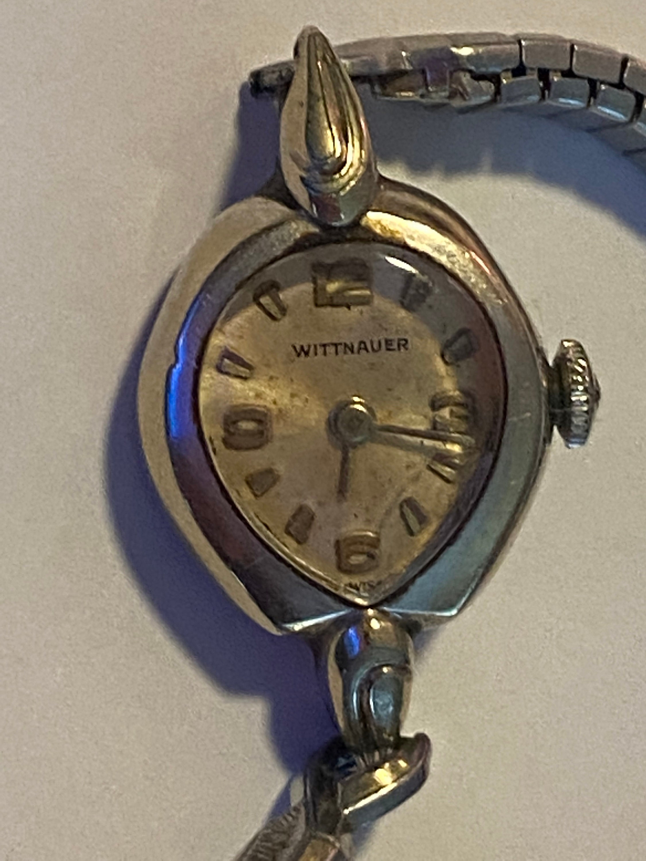 Vintage Designer Analog Circular Watch by Wittnauer 1/40 10kt RGP silver/gold Vintage Wittnauer Automatic Watch: 10K Gold Filled Bezel - Etsy main image 3