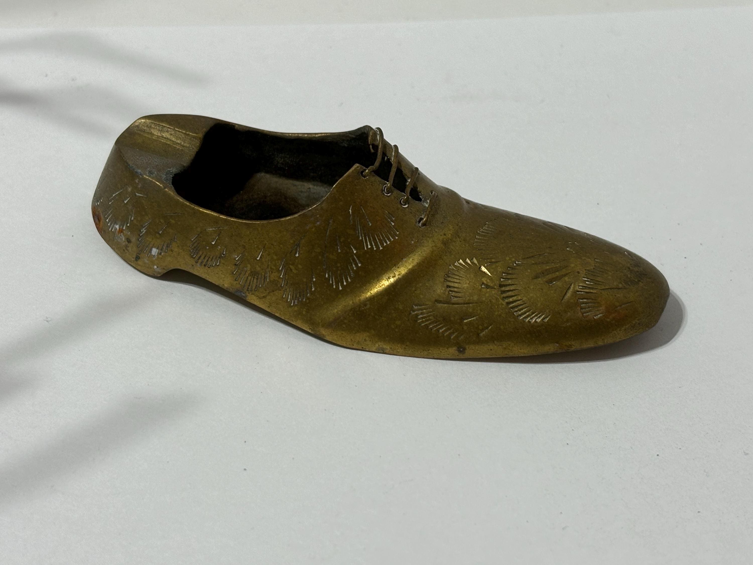 Vintage Small Brass Shoe Ashtray - Late 1900s Decor - Etsy