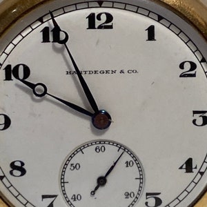 Vintage Hartdegen & Co Pocket Watch, 3518722, 15 Jewels, 1-3/4 in ...