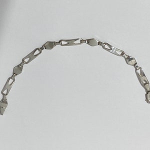 Extraordinary Vintage Estate Sterling Silver Designer Signed IBB Chain Link Bracelet, 7-1/2 long, approx. 5mm to 7mm Wide, FREE SHIP image 2