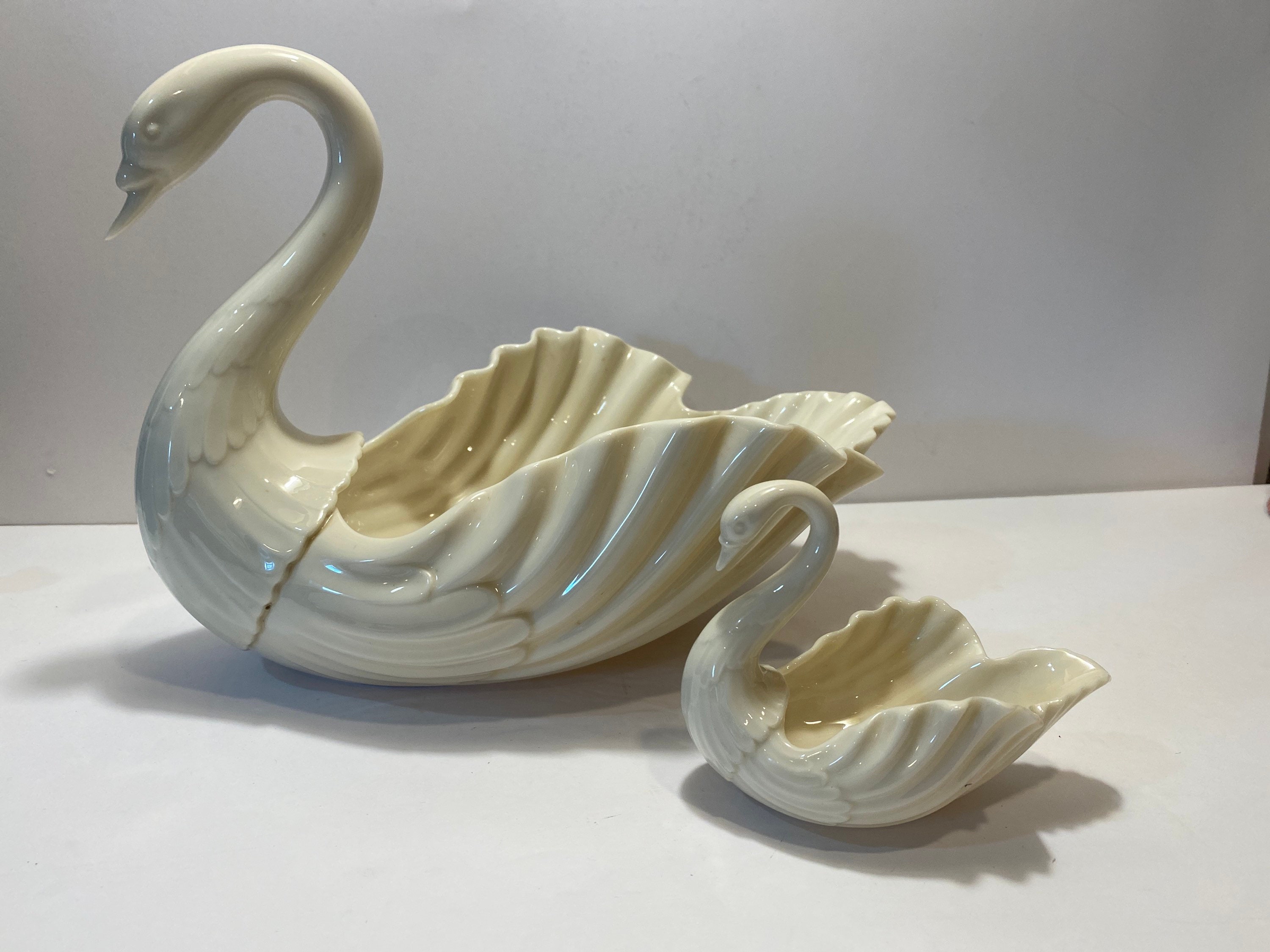 Vintage Pair of Lenox Swans Old Blue Lenox Mark on Each Etsy