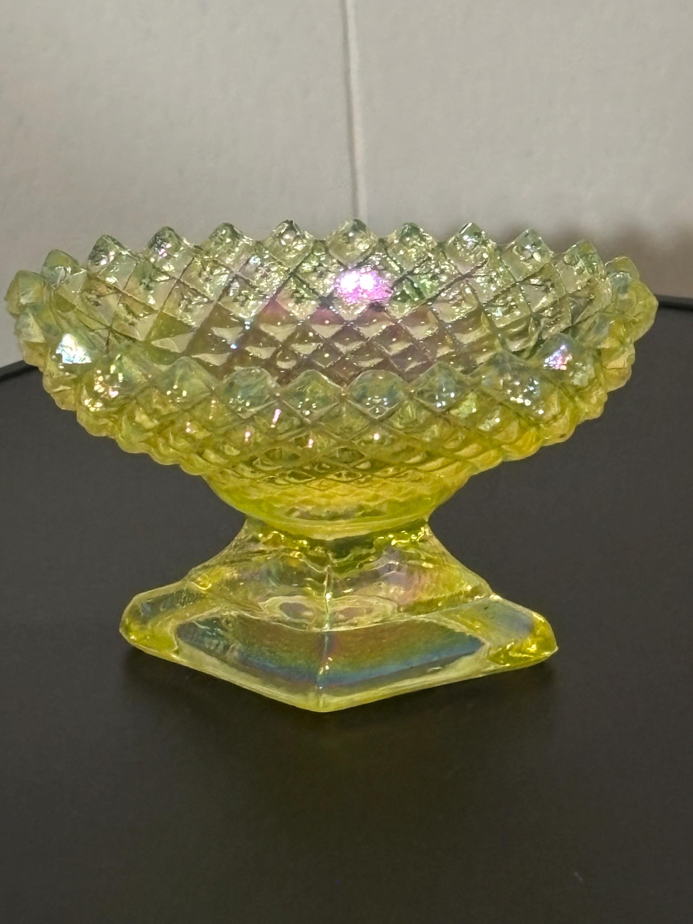 Vaseline Glass Salt Cellar - Etsy