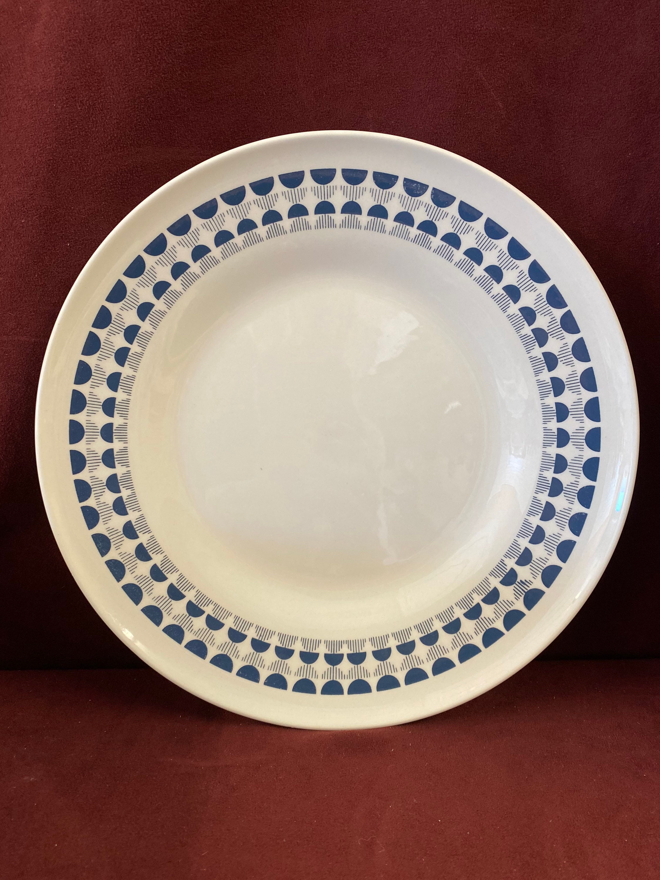 Vintage Richard Ginori China Salad Plates, Set of 10, Blue White