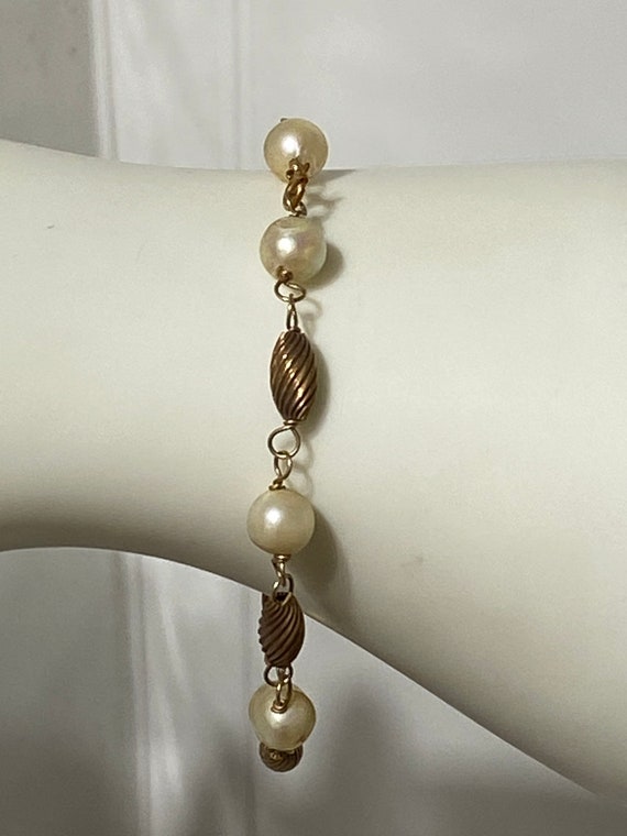 Gorgeous Estate 14K Yellow Gold Cultured Pearl an… - image 3