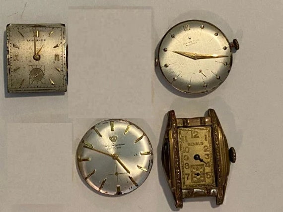 Vintage Lot of 4 Wrist Watch Movement Parts, wris… - image 1