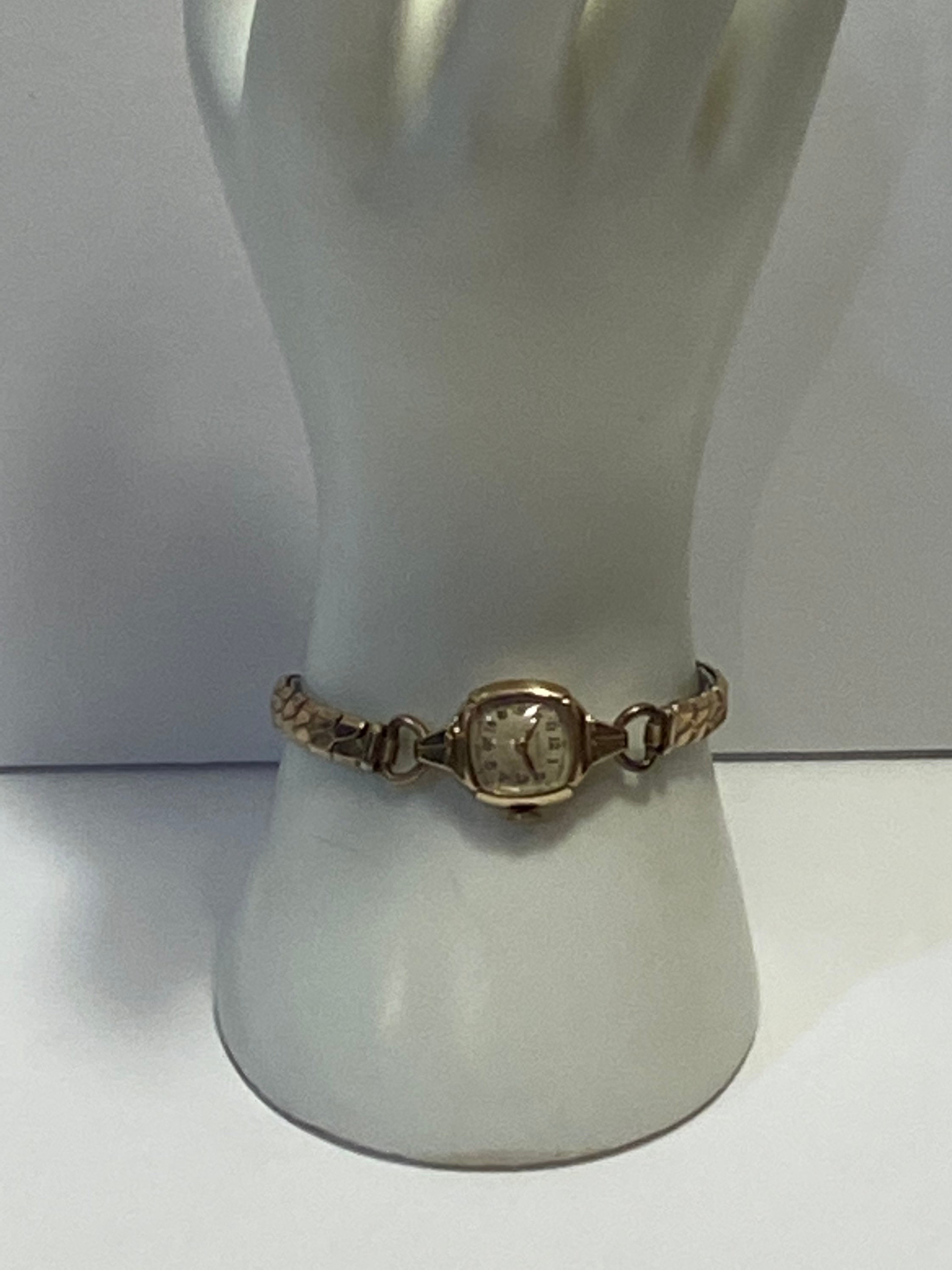 Waltham Ladies Watch Vintage Mechanical Winding 10K Gold Filled Bracelet WALTHAM 10K White Gold-Filled Women main image 4