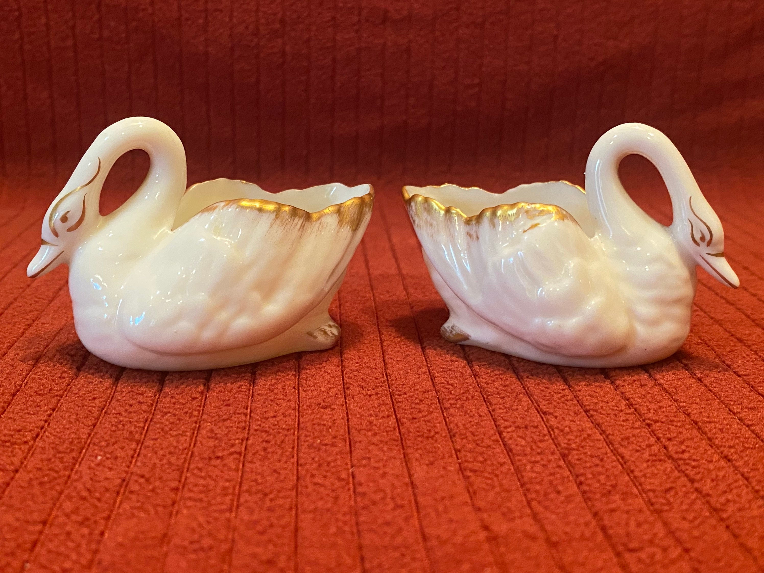 Vintage Lenox Pair of Porcelain Swans with Gold Trim Small in Etsy