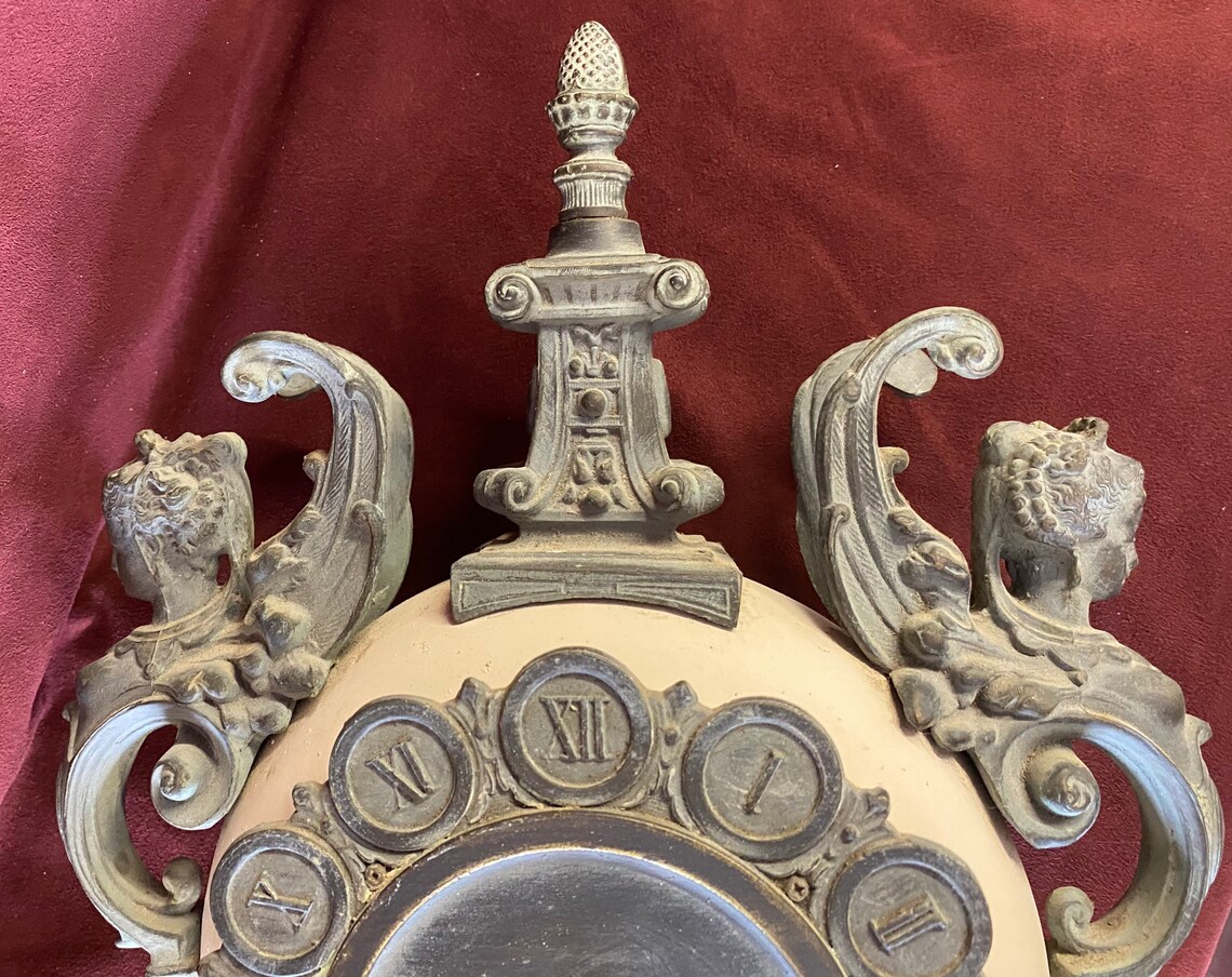 Vintage Porcelain and Bronze Wall Clock Made in Germany Very Etsy