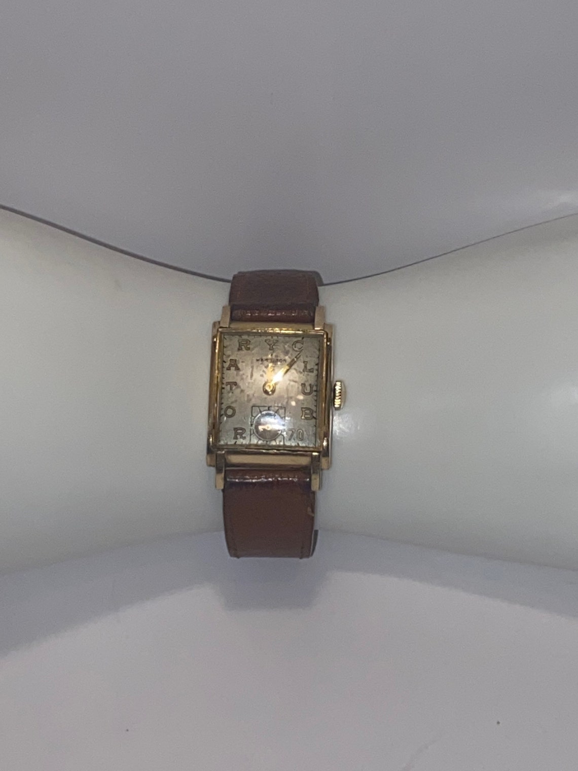 Vintage Hamilton 14K Gold Filled Wrist Watch with Leather Etsy