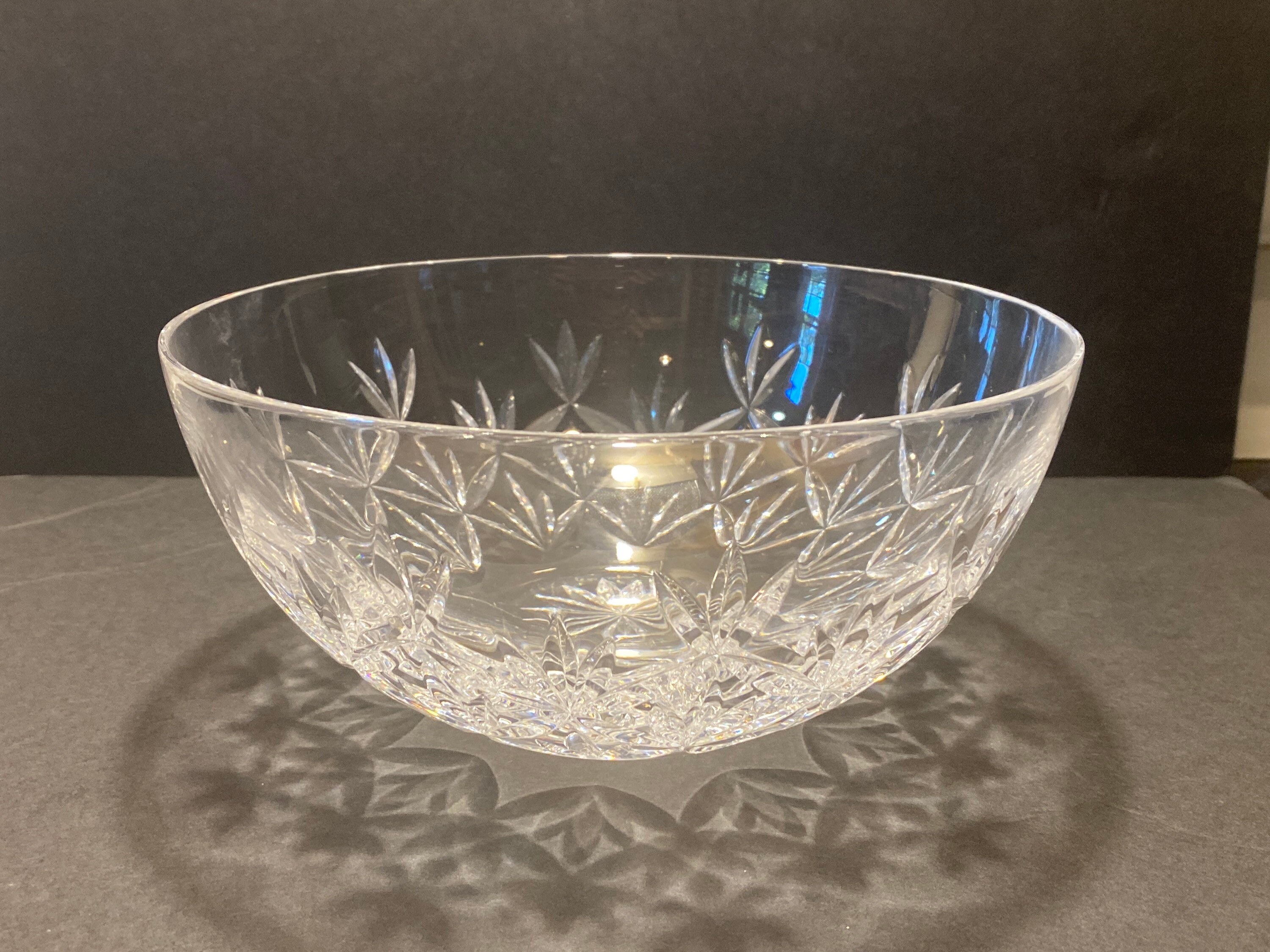 Tiffany & Co Crystal Glass Bowl, Sybil Pattern, Large, 8-1/2" by 4" tall, Gorgeous Centerpiece Bowl
