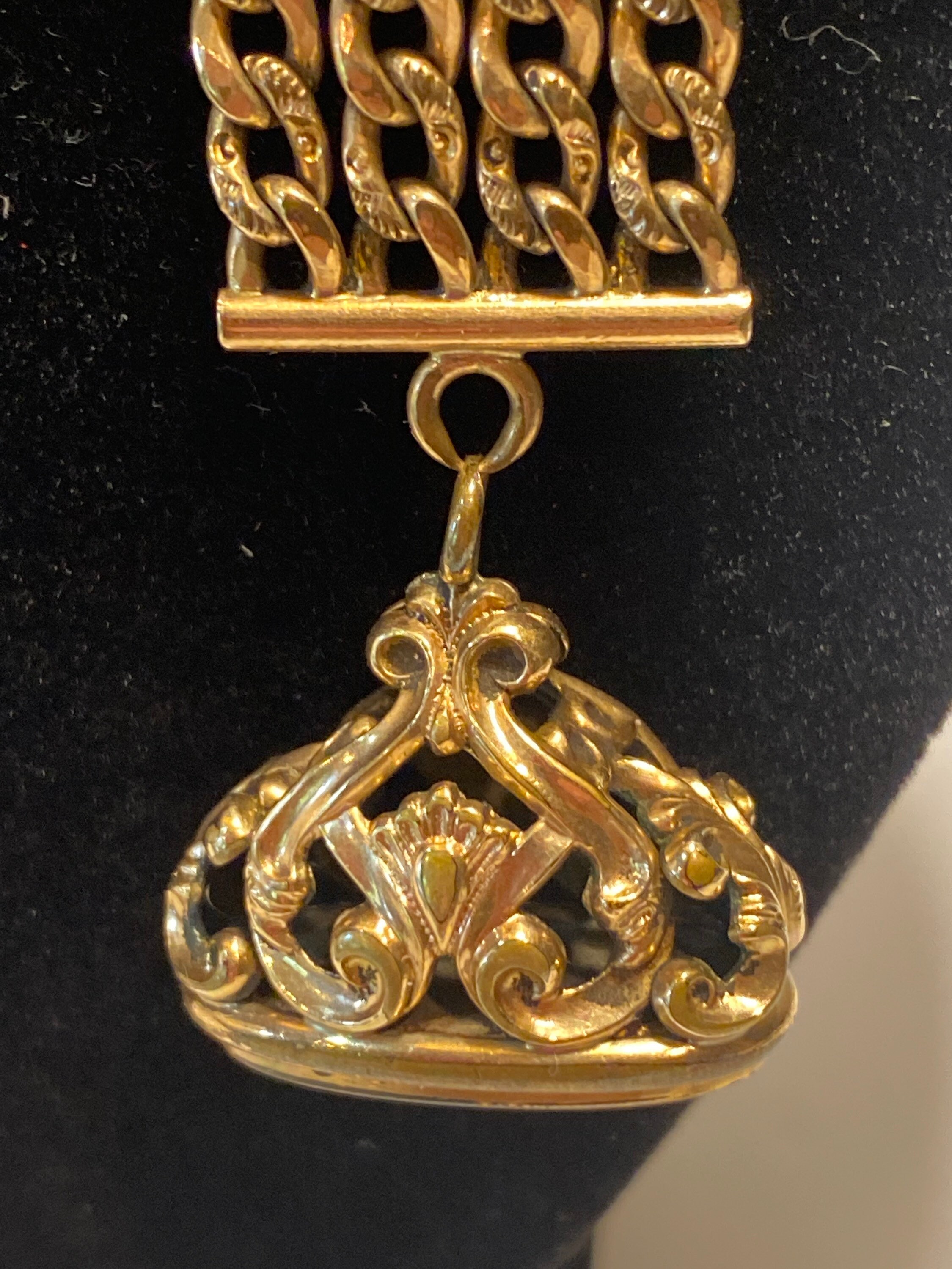 Vintage Gold Filled Pocket Watch Key Chain With Fob Fancy Etsy