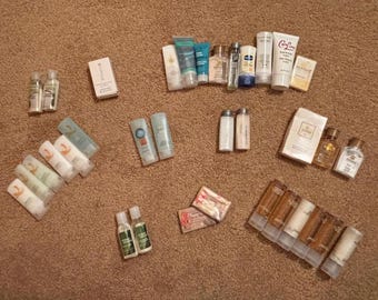 Vintage 35-piece lot of Hotel Toiletries, Shampoo, Conditioner, and Soap - 1930s through 70s