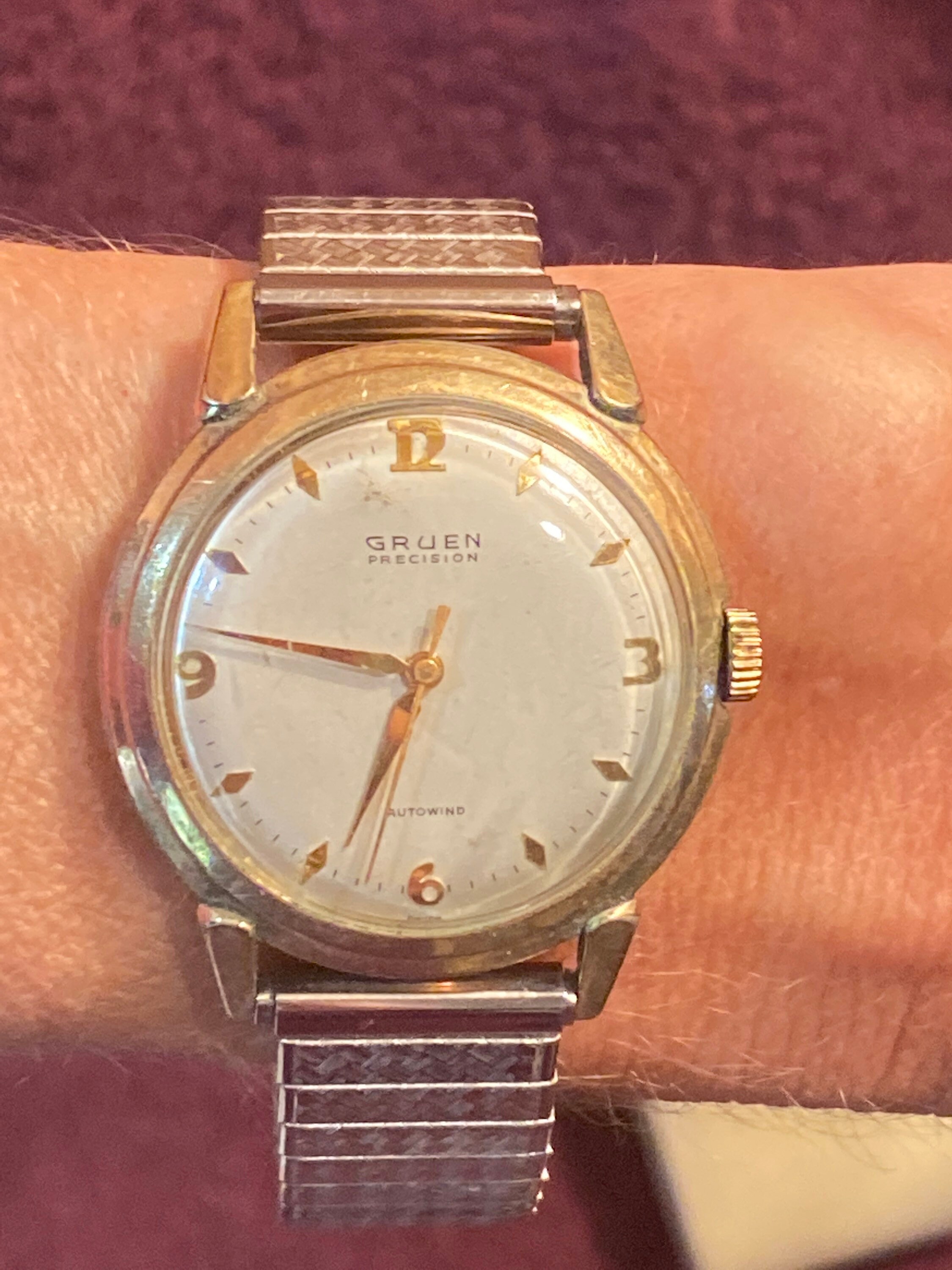 vintage gruen precision autowind watch