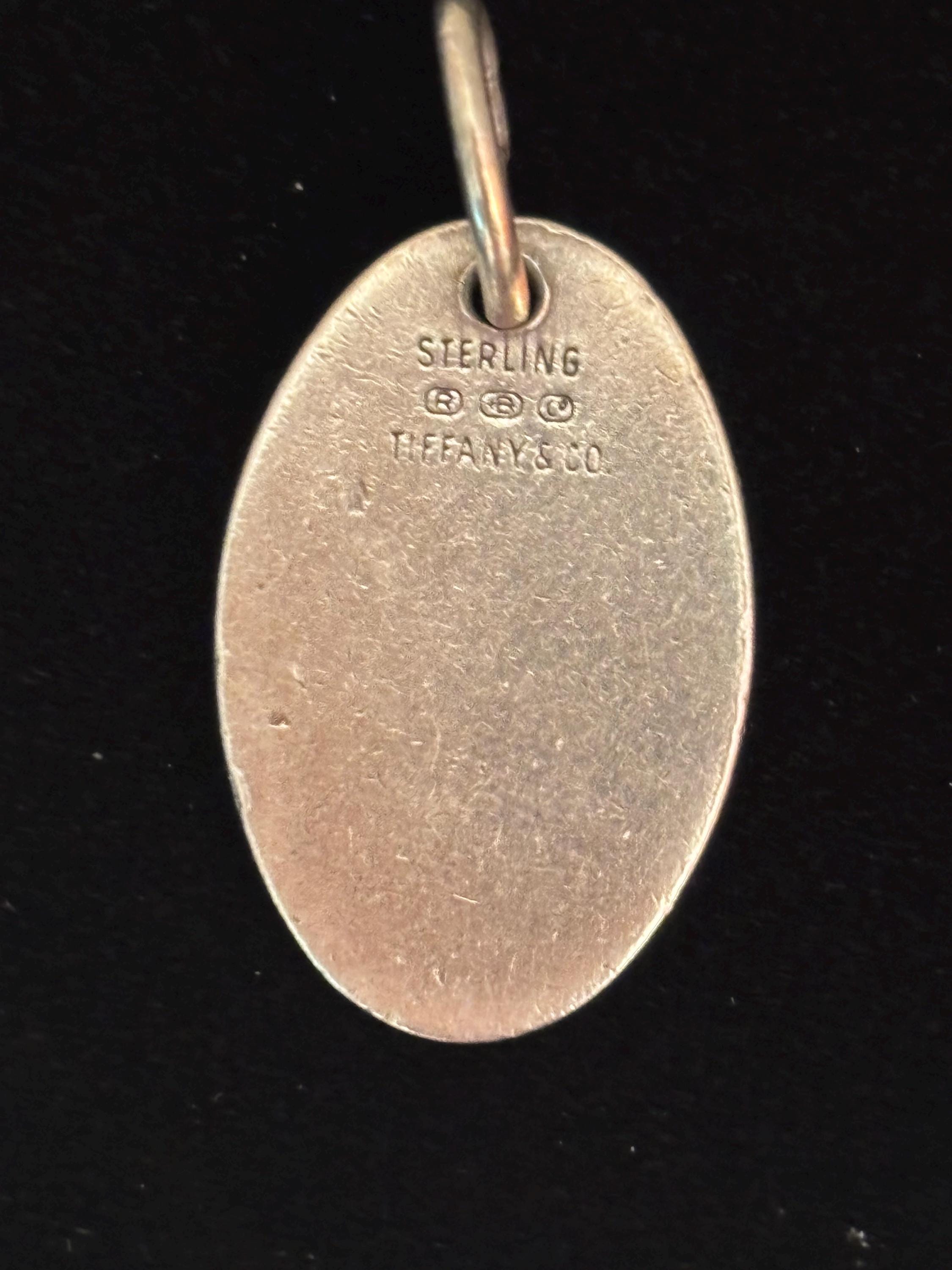 ティファニー オーナメント 925 Tiffany & Co Sterling Silver Small Oval Pendant, Keychain