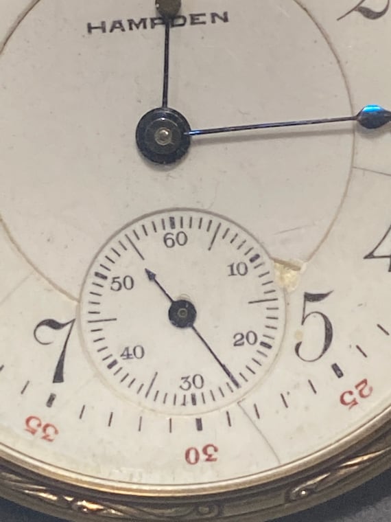 Vintage Hampden Pocket Watch 21 Jewels Adjusted 3 Positions
