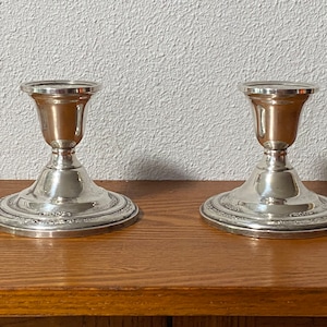 Weighted silver shop candlesticks