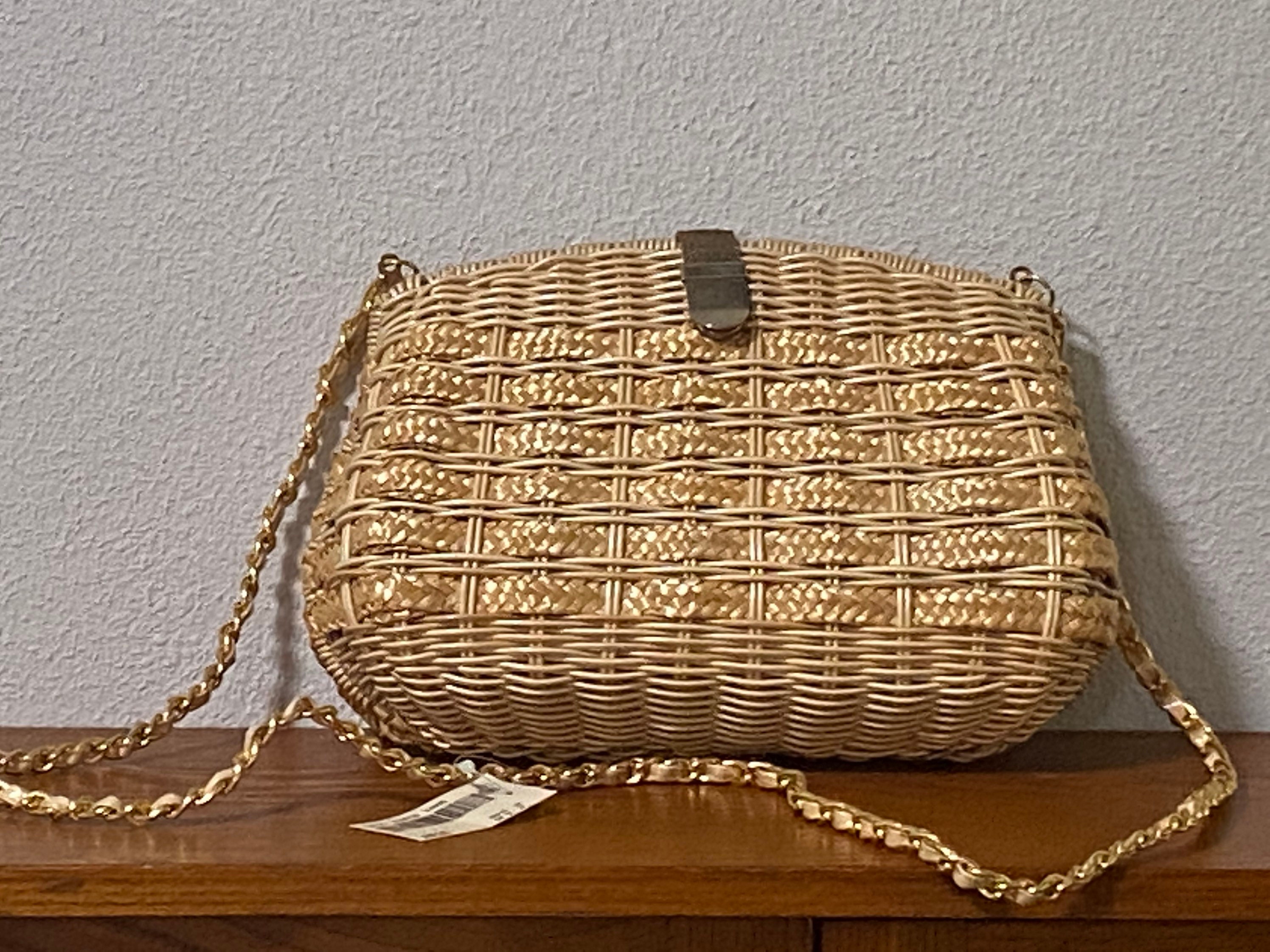 Vintage Miztique Purse Faux Straw Envelope Shape Purse 