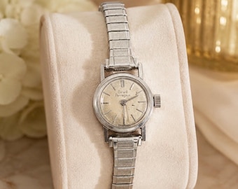 Vintage Girard Perregaux Ladies 14K White Gold Wristwatch - Stretch Band