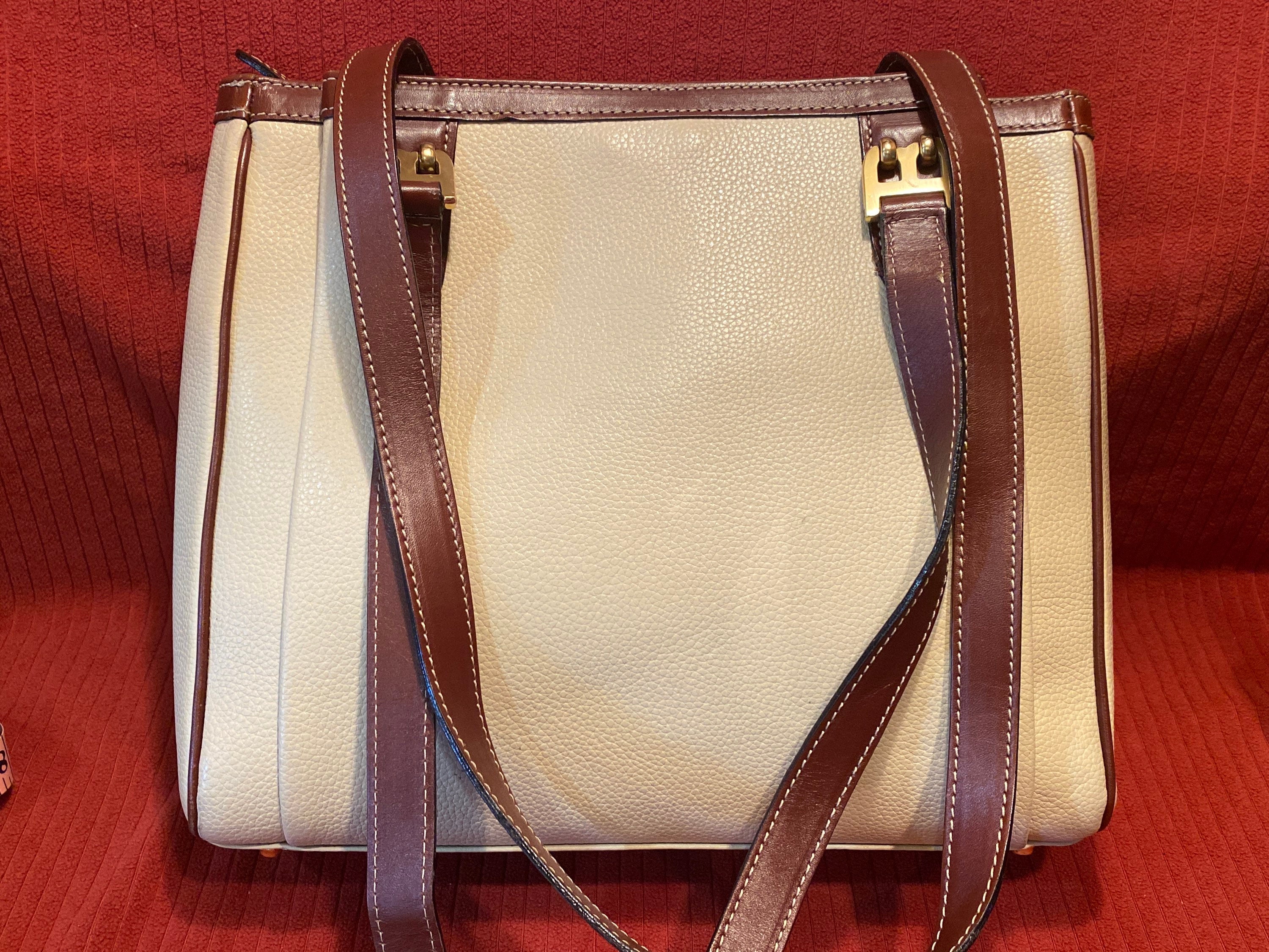 Authentic Bally Cream and Brown Leather Hand Bag Purse Etsy