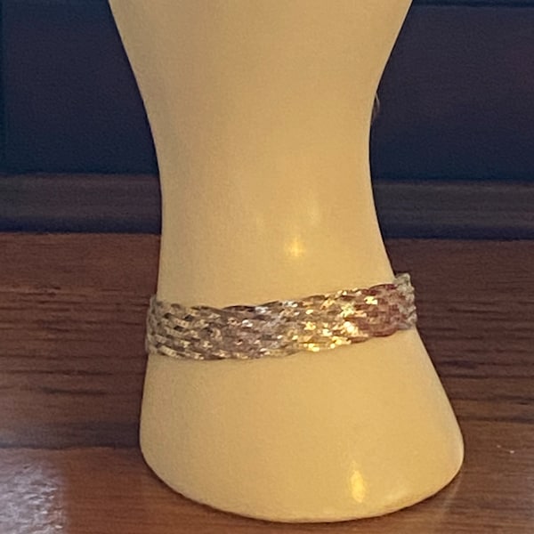 Vintage Gorgeous Sterling Silver 9 Strand Woven or Braided Bracelet, 6-1/2" long, Marked 925 Italy, Other Hallmark, 11.06g, FREE SHIPPING