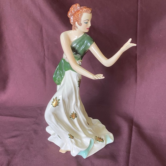 Rare Marked Goldcrest Ceramics Corporation Grecian Dancer Figurine