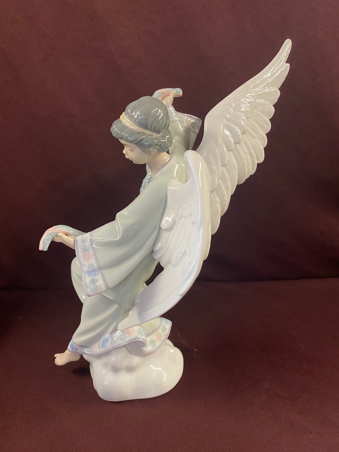 Vintage Rare Retired Lladro angel With Garland Etsy
