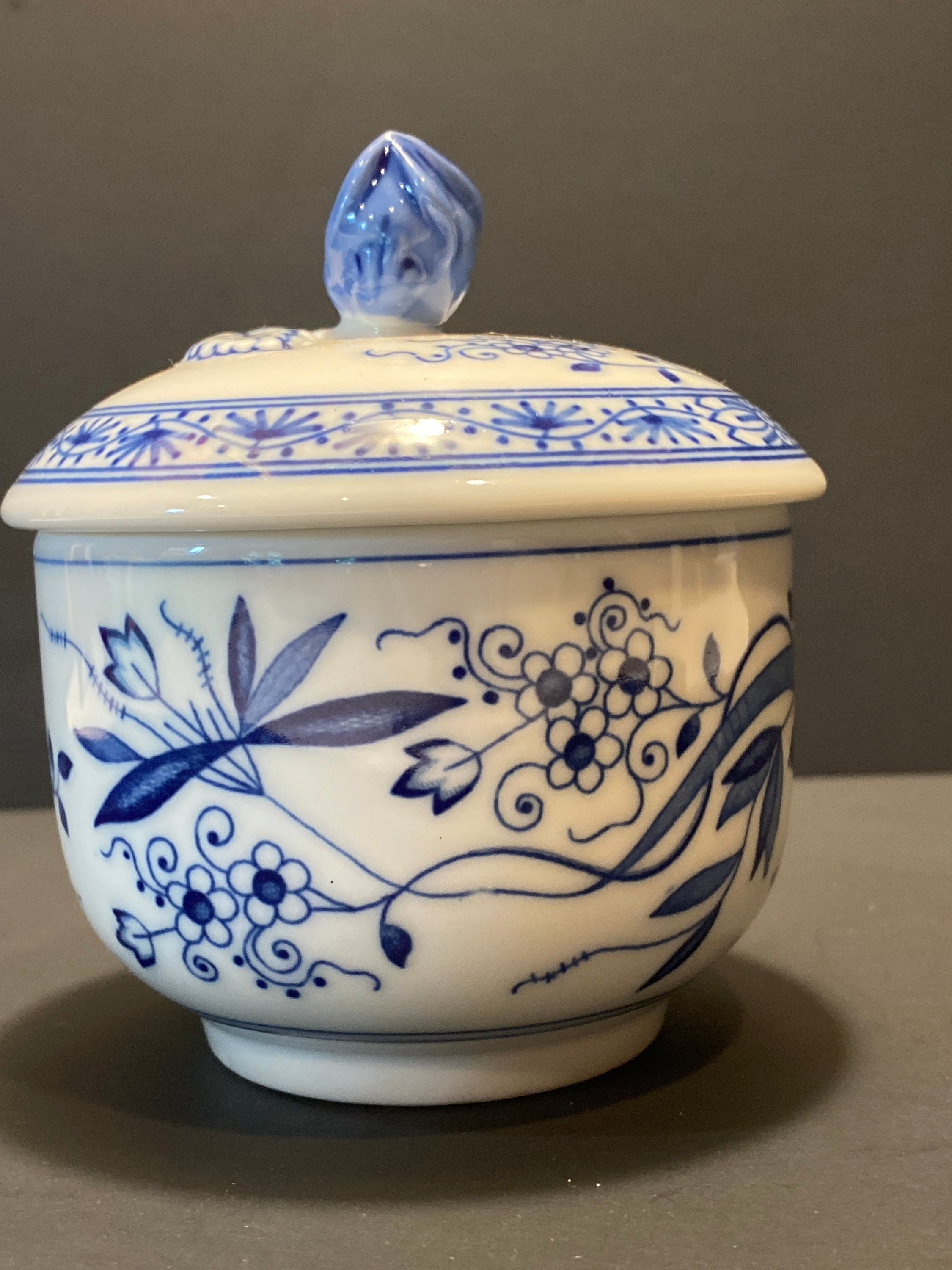 Vintage Blue Onion Sugar Bowl With Lid by Hutschenreuther Etsy