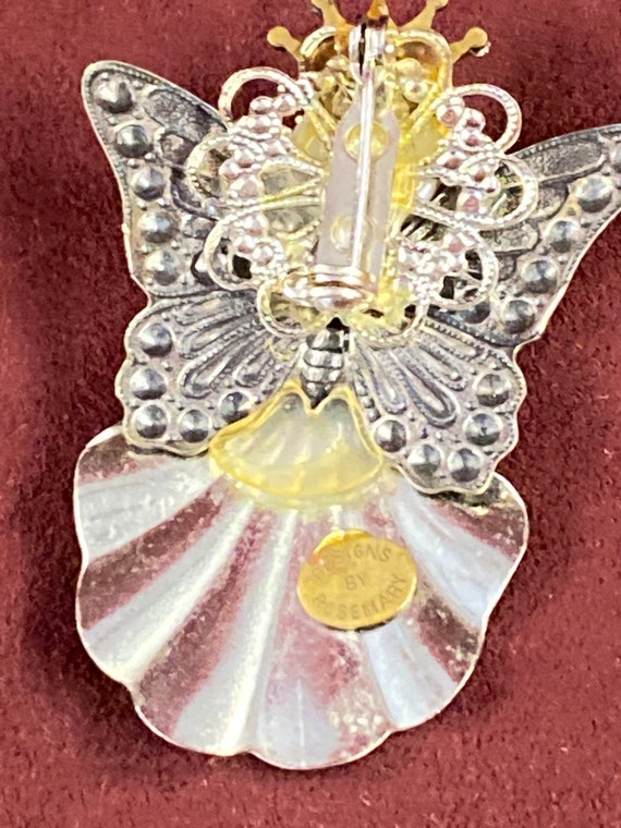 Lovely Angel Brooch made of a butterfly, Rhinesto… - image 6
