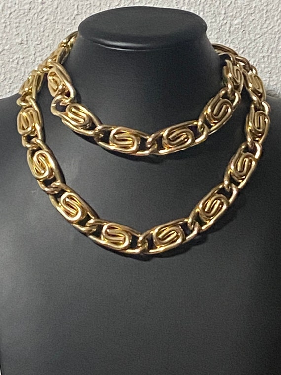 Gorgeous Estate Gold Tone Snail Chain Necklace, C… - image 5